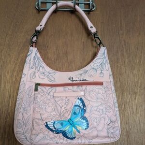 Anna By Anuschka Genuine Leather Purse.  Hand Painted, Signed.  Used Once.